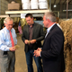 Mitch McConnell examines his new favorite crop at a hemp processing plant in Kentucky.